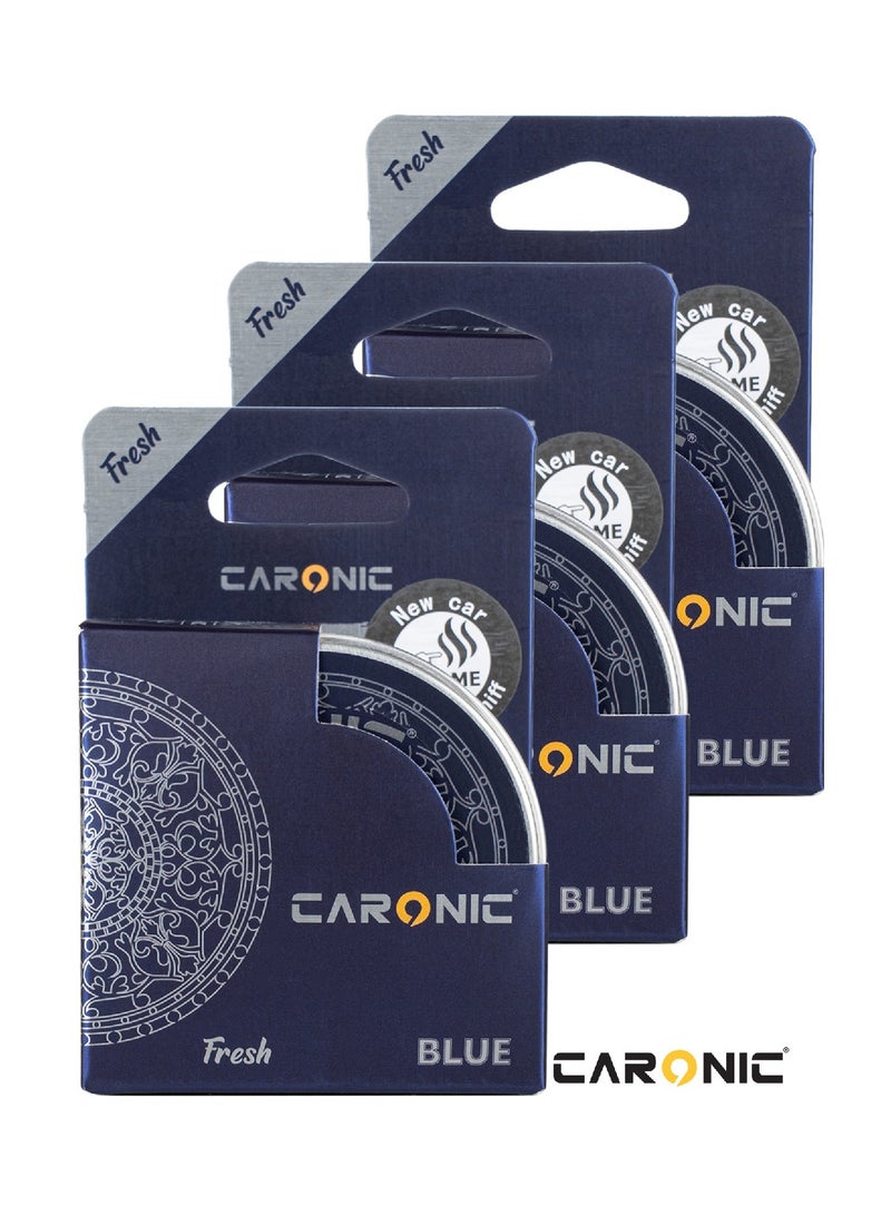 CARONIC Car Air Freshener with Adjustable Lid for Desired Strength for Auto or Home New Car Pack Of 3 - Image 1